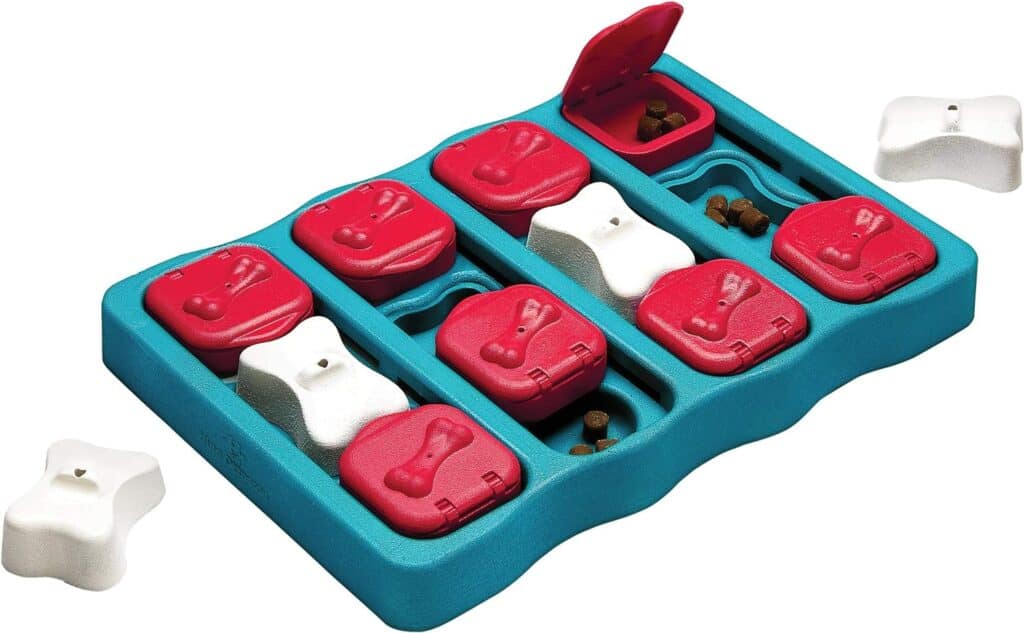 close up of intermediate dog puzzle toy for outward hound