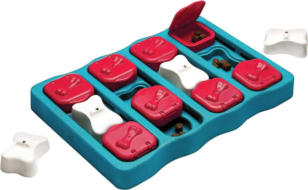close up of intermediate dog puzzle toy for outward hound
