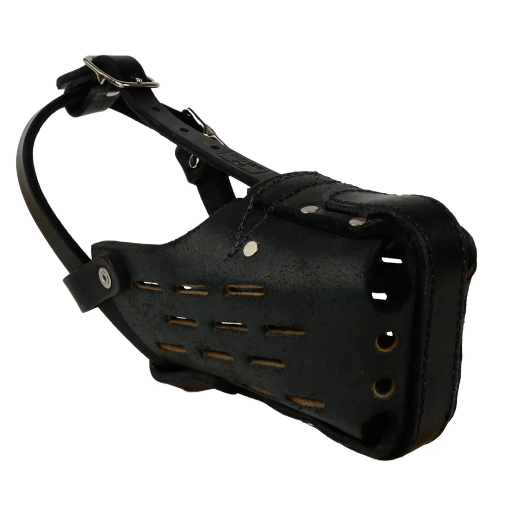 redline k9 black leather muzzle