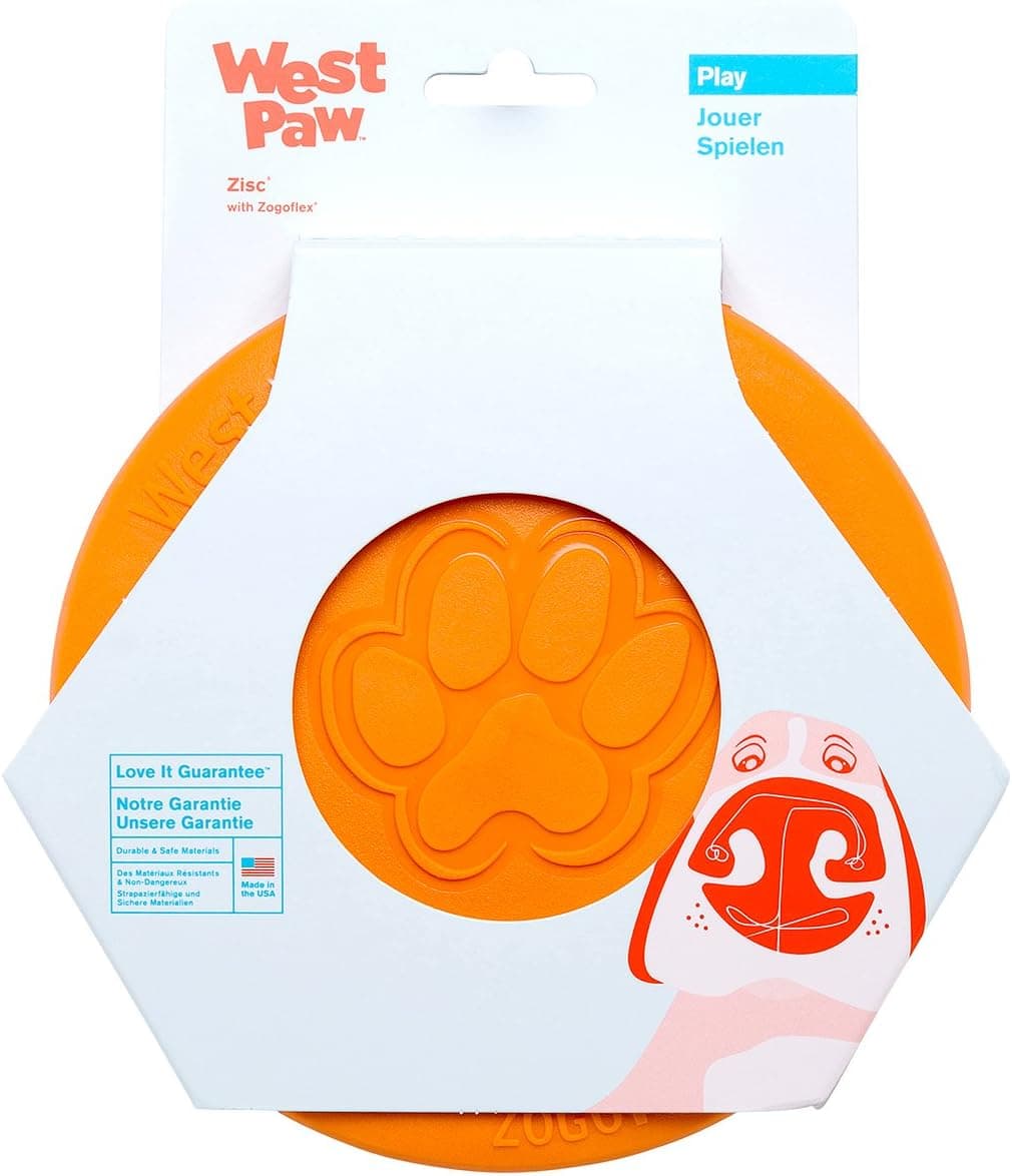 orange west paw zogoflex, one of the best dog frisbees