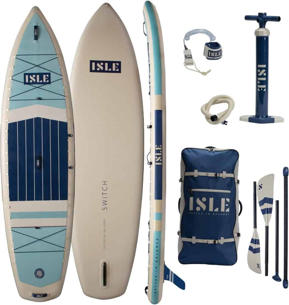 ISLE Switch 2-in-1 inflatable paddle board and kayak combo