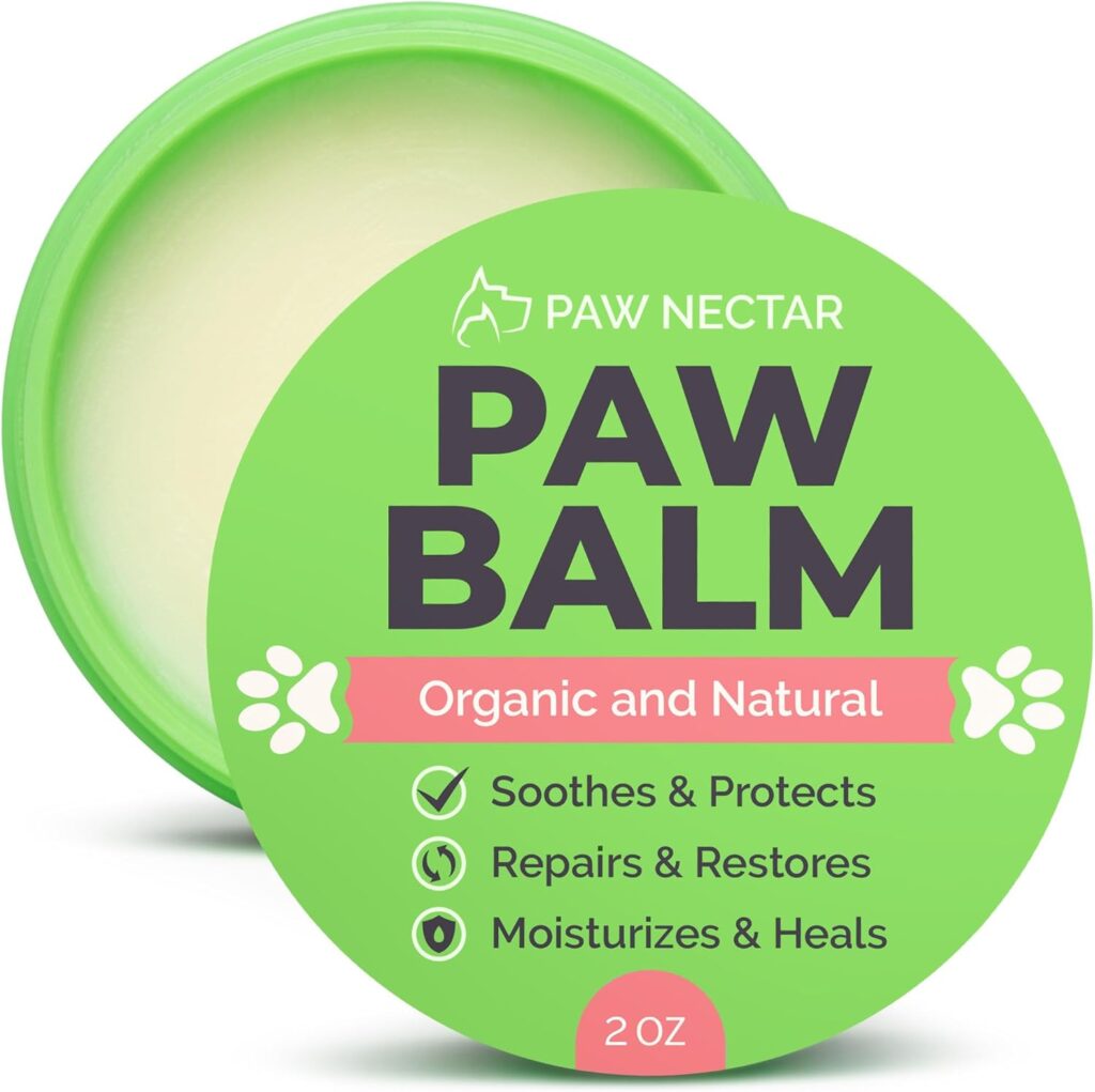 green canister of paw nectar paw balm