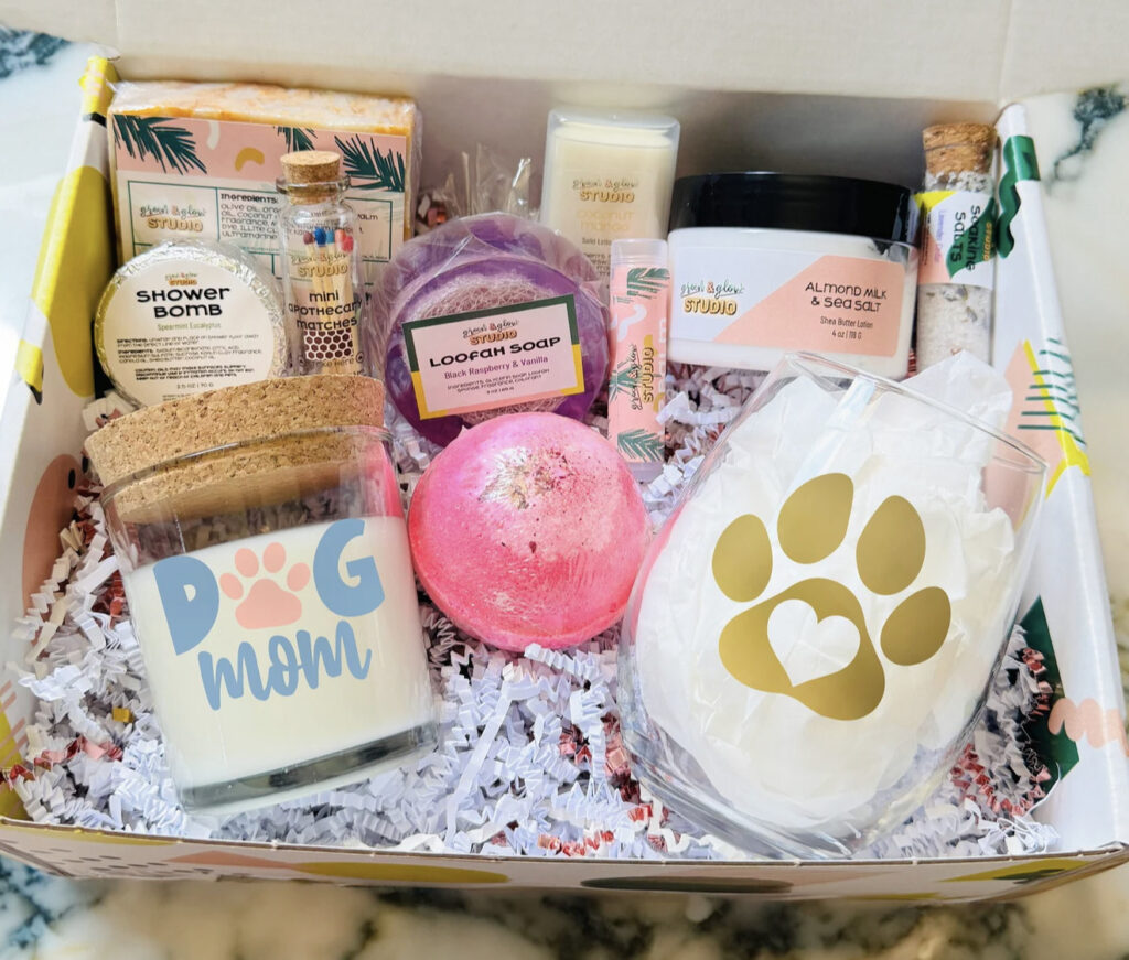 dog lover gift box by GreenandGlowStudio on etsy