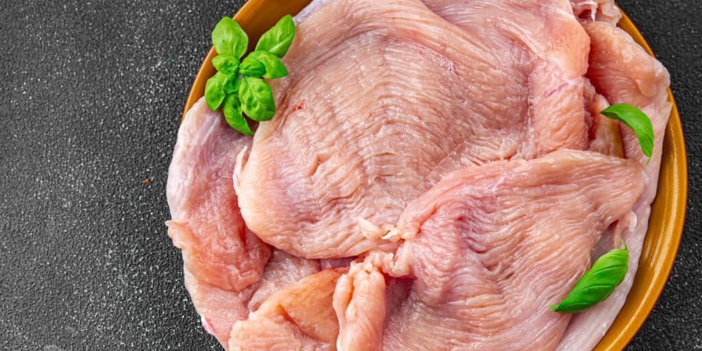 raw turkey fillet slice fresh poultry meat Christmas dinner for dogs